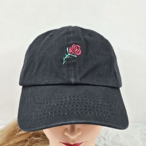 NWT Zumiez Rozay Baseball Cap Adjustable Hat with Rose Patch